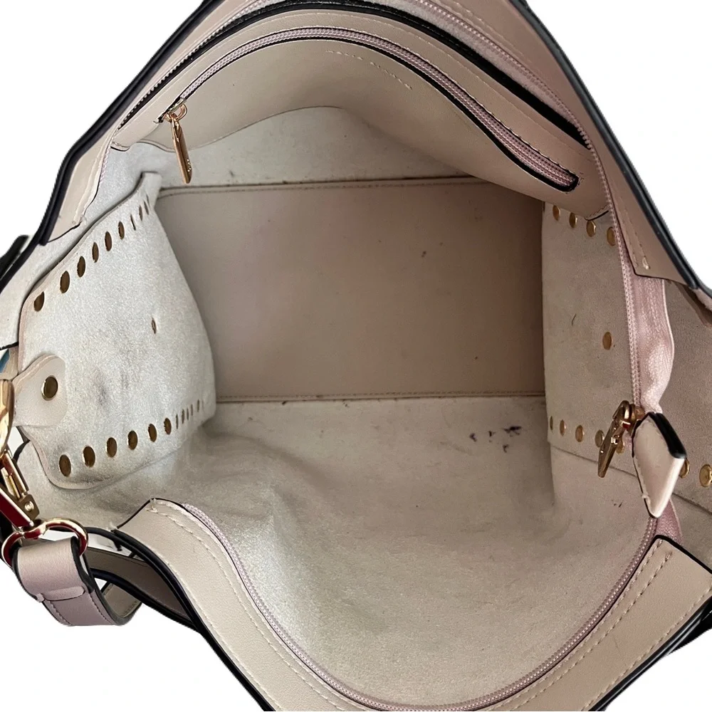 Melie Bianco Ivory Vegan Leather Convertible Crossbody Shoulder Bag